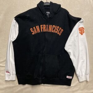 San Francisco Giants Hoodie Men's XXL Black MLB Baseball Stitches Full Zip Heavy